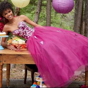 Floral Embroidered Corset Morilee Ball Gown